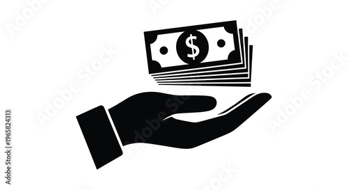 A hand presenting a stack of one hundred dollar bills