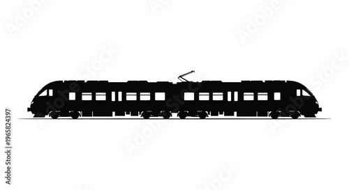 A sleek modern high speed train depicted in black silhouette