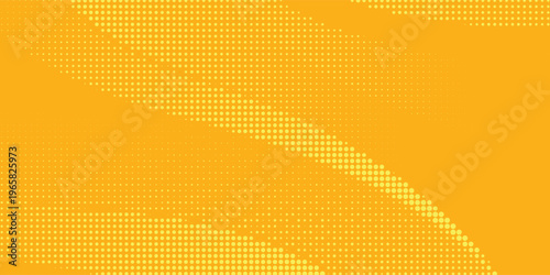 Yellow halftone pattern. Retro comic gradient background. Bright orange pixelated dotted texture overlay. Cartoon pop art faded gradient pattern. Vector backdrop for poster  banner  advertisement