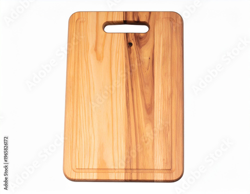 Wooden cutting board mock up isolated on white background