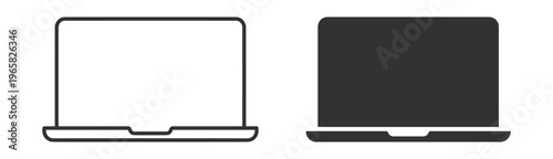 laptop computer icon set isolated on transparent background