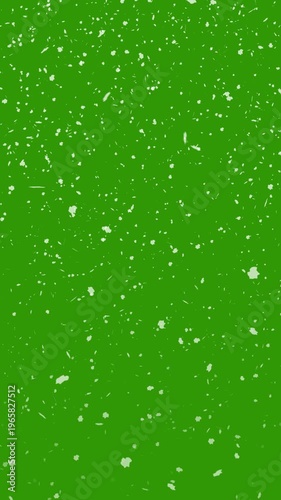 snow falling  on green screen