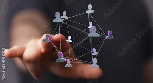 Fényképezés Digitally rendered human network design