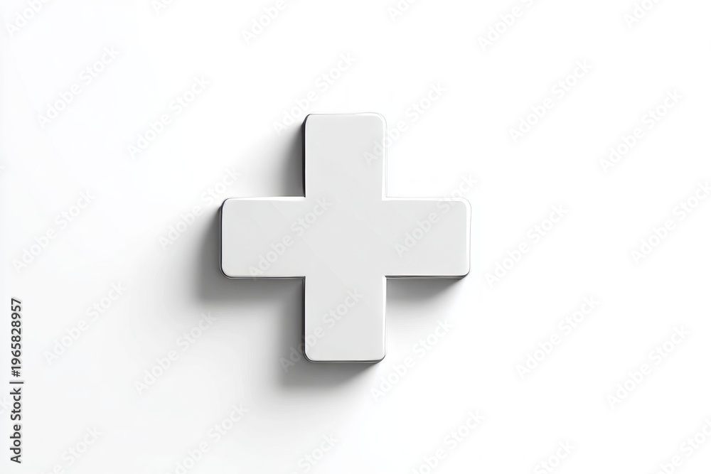 Fototapeta premium 3d white medical cross symbol on white background