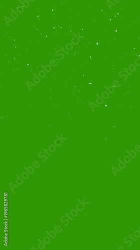 snow falling  on green screen