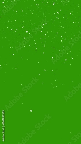 snow falling  on green screen