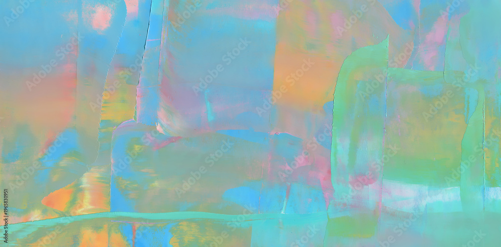 Fototapeta premium Positive color abstract painting background of oil paint strokes texture for picturesque wallpaper, painted pattern, art print with high detail.