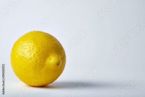 Vibrant yellow lemon on clean white background