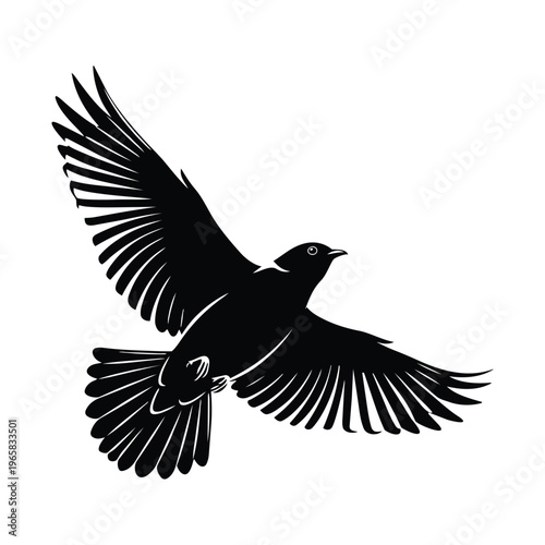 Silhouette of a flying bird illustration