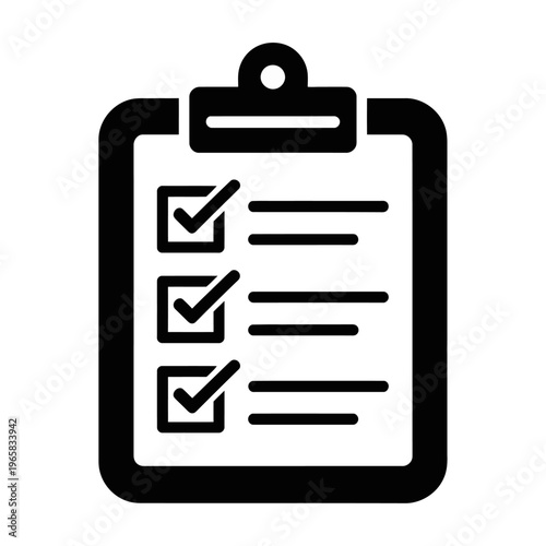 Vector of a clipboard with a checklist and checkmarks