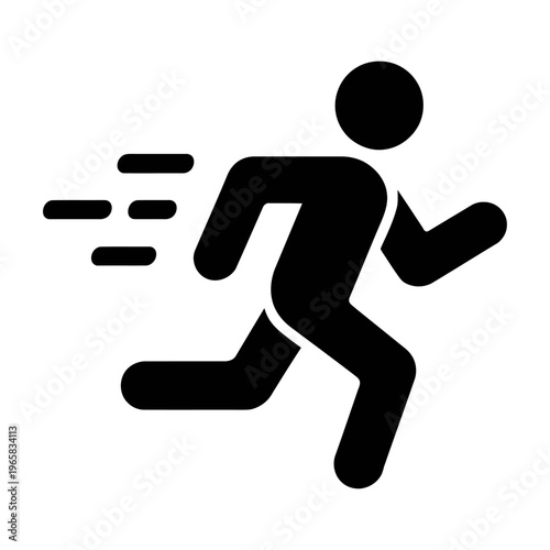 Vector icon of a person running at a fast pace