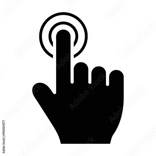 Vector of a hand pressing a fingerprint sensor.