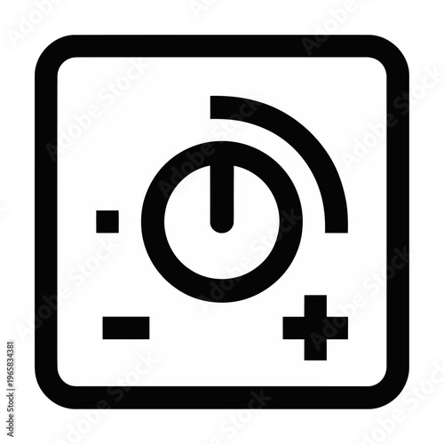 Vector of a control panel with a power button and adjustment icons