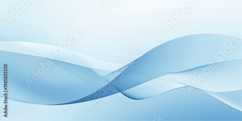 An abstract blue wave background features a soft vector design with flowing light curves and motion lines to create a modern water texture wallpaper.
