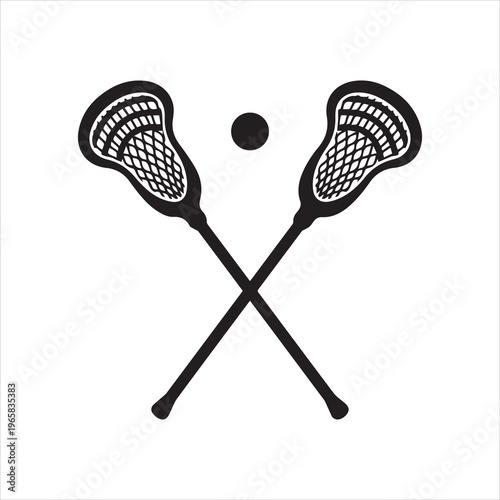  lacrosse sticks symbol icon vector illustration. Lacrosse monogram. isolate on white background.