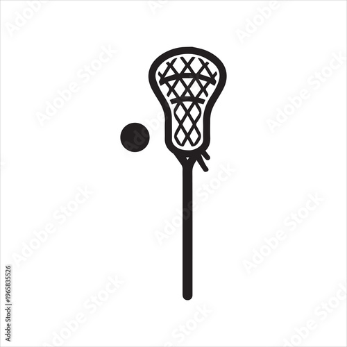  Lacrosse Stick Icon - Illustration