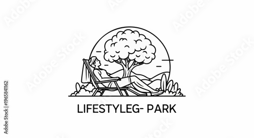 Person relaxing in a lounge chair under a tree in a park setting