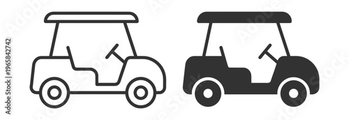 golf cart icon set vector illustration on transparent background