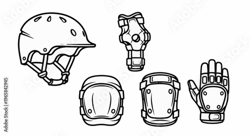 Protective gear set for extreme sports helmet, elbow, knee pads and glove