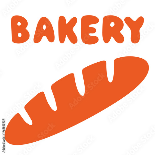 Breakfast bakery baguette bread long crispy loaf simple minimal illustration