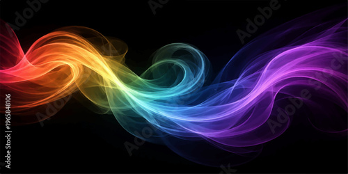 Obraz na plátně Abstract colorful smoke waves create a smooth flowing pattern of blue and red sw