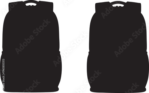 Black silhouette of two sleeveless dresses fashion