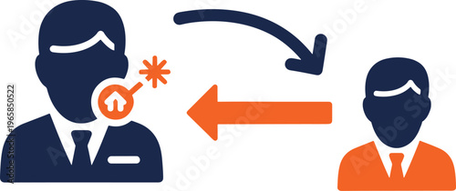 Customer feedback communication showing interaction between client and business professional