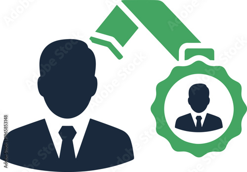 Person recognized with award medal excellence achievement best employee