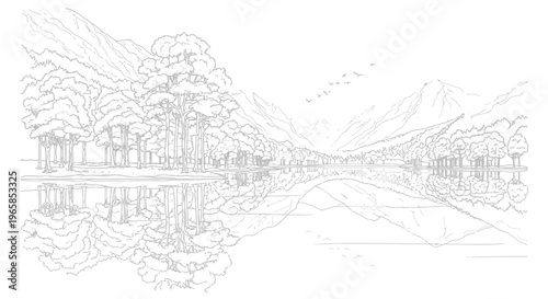 Houses on a calm lake shore.