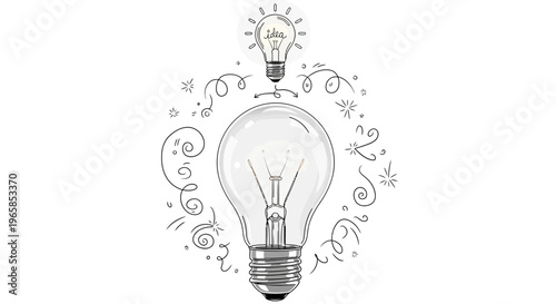 Light Bulb with Creative Idea Concept.