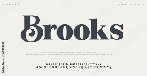 Typography Brooks Font Alphabet Letters and Characters