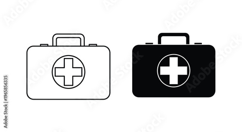 Vector graphic illustration of two medical first aid kit designs