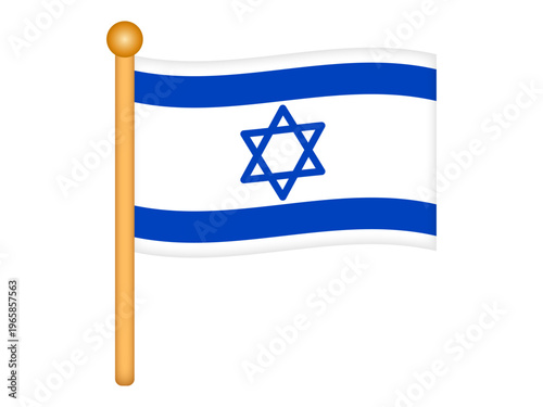 	なびくイスラエルの国旗のイラスト素材