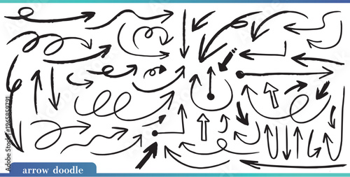 矢印 落書き セット イラスト ベクター 素材 手描き