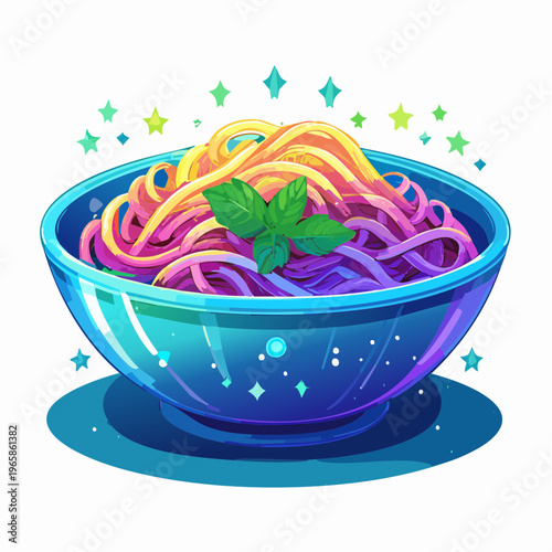 Neon Glow Pasta unter UV Licht