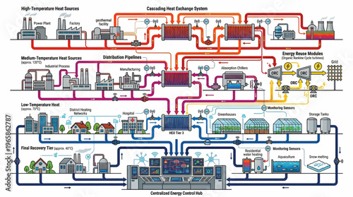 Schematic diagram of industrial carbon capture and storage system.