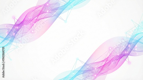 Colorful molecules background. DNA helix, DNA strand, DNA Test. Molecule or atom, neurons. Abstract structure for science or medical background, banner. Scientific illustration.