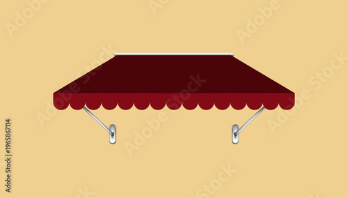 Wall canopy shade structure vector illustration design element for outdoor shelter architecture design and building construction concept