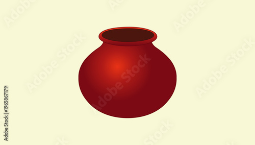 Clay pot traditional vessel vector illustration design element for storage kitchen utensil culture heritage and indian rural lifestyle concept