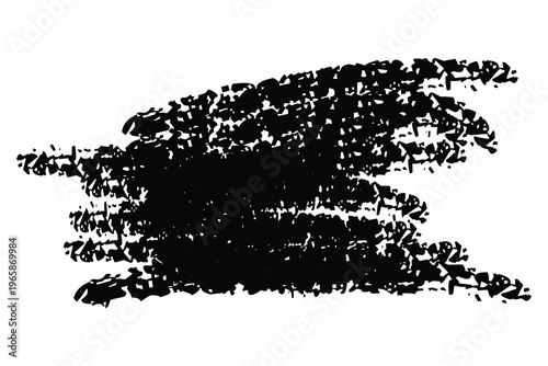 Canvas Print Black smudge or smear on a white background