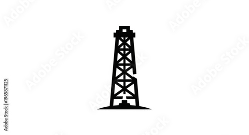 Silhouette of an Oil Derrick - A Symbol of Energy Production.
