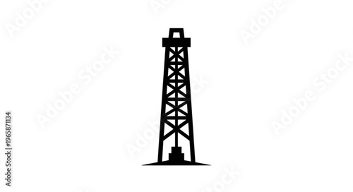 Silhouette of an Oil Derrick - A Symbol of Energy Production.
