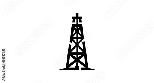 Silhouette of an Oil Derrick - Symbol of Petroleum Industry.