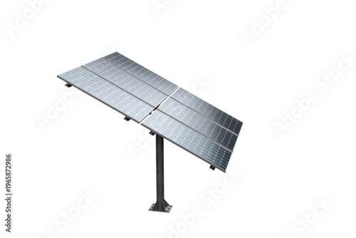 Modern solar panel tracker system isolated on white background renewable energy concept