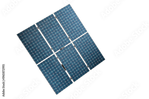 Top view solar panel module isolated on white background photovoltaic energy concept