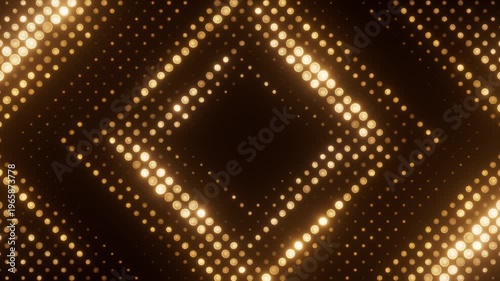 Holiday abstract background. Golden lights animation. Gold glitter texture for glamour event. Seamless loop.