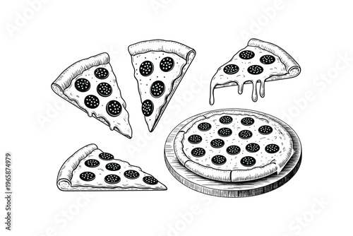 Black and white of coffee brewing tools and beans coffee beans