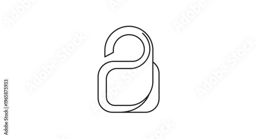 Black outline icon of a do not disturb door hanger for hotel privacy, accommodation, service, or room status graphics.
