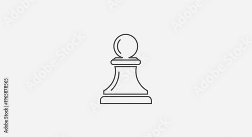 Vector Outline Chess Pawn Icon - Minimalist Illustration for Strategy, Logic, Game, and Business Concepts