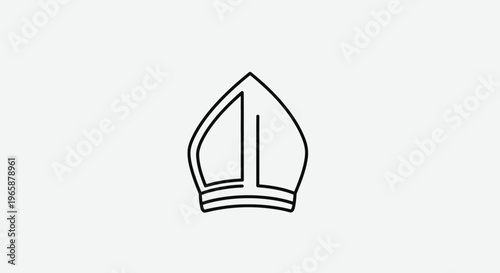 Clergy Miter Hat Line Icon. Religious Headwear Symbol for Bishops. Vector Illustration.
